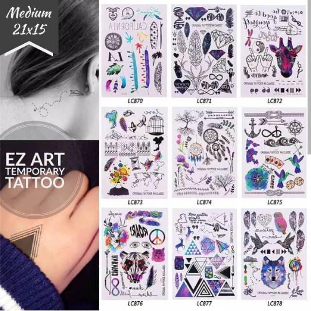 Set Kumpulan gambar keren temporary tattoo tato temporer Set Kumpulan gambar keren temporary tattoo tato temporer