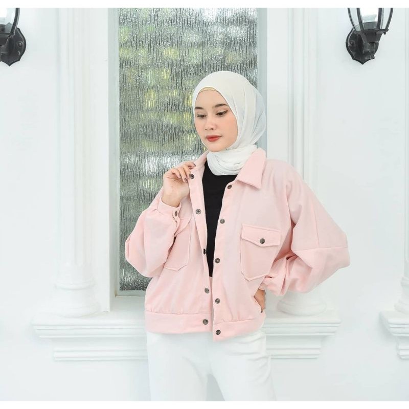 OLIN BUTTON  POCKET / LONG SLEEVE JAKET Kancing FLEECE ONLY-Dusty