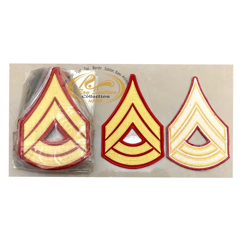 Pangkat PDL Sevron Chevron Jahit Bordir (harga sepasang/satu pasang)