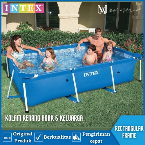 Swimming Pool Kolam Renang Berenang Karet Persegi Panjang Anak Keluarga Jumbo Besar 2 Meter Intex