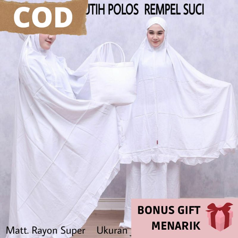 COD MUKENA DEWASA MURAH MUKENA PUTIH POLOS MUKENA PUTIH JUMBO MUKENA PUTIH PREMIUM MUKENA POLOS DEWA