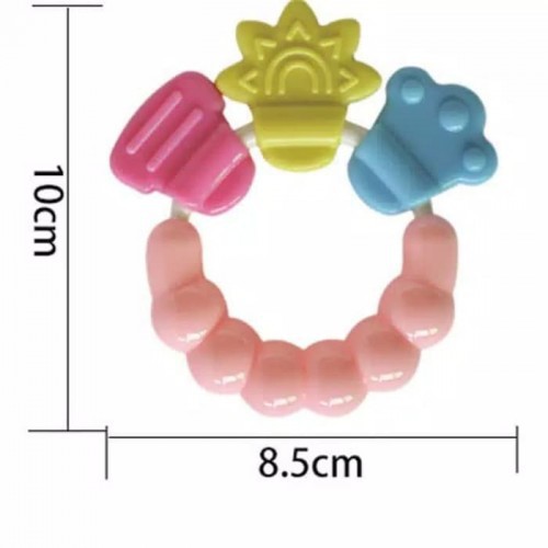 VnM005 | Mainan Rattle Genggam Bayi Gigitan Empeng Buah Plastik Dengan Teether Gelatin / Mainan Bayi