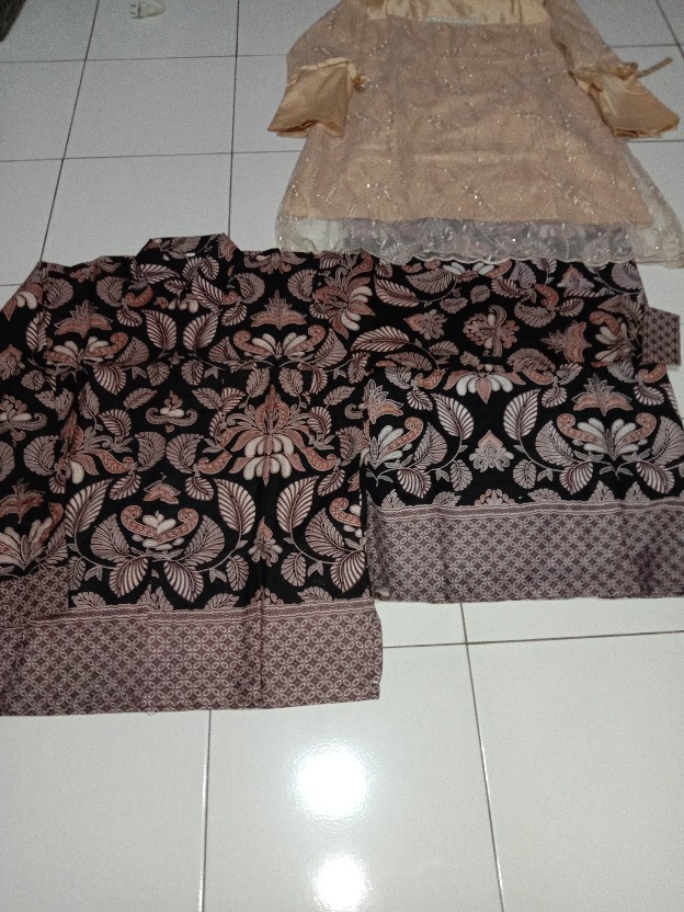 Kebaya Couple Batik Anjani | Set Couple Adara Brown | Sarimbit Terbaru Murah Kekinian Semi Prancis