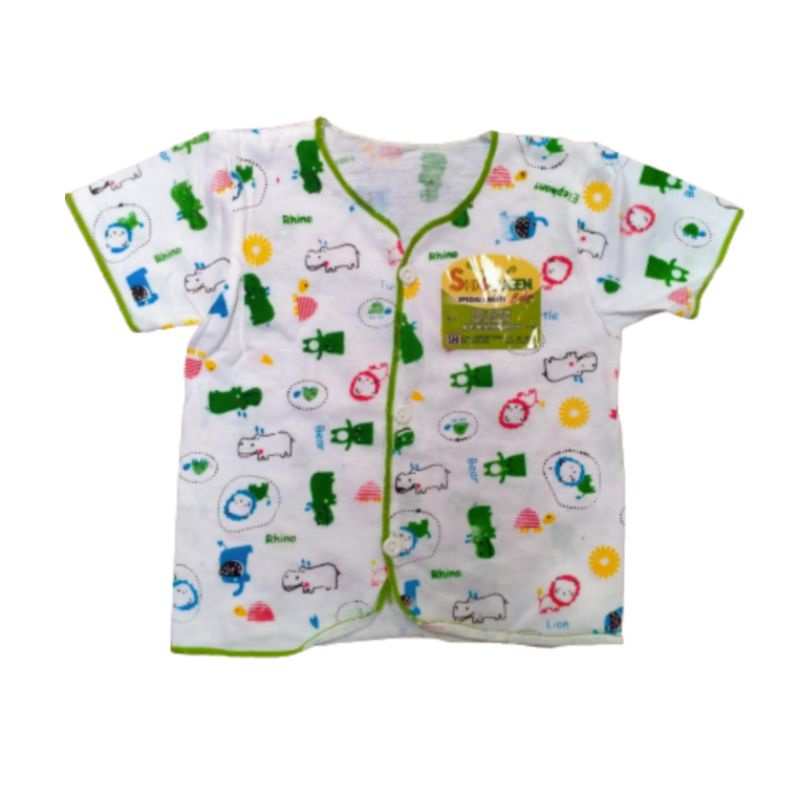 Baju Bayi Kancing Depan SNI Tangan Lengan Kuntung Kensi Pendek Panjang Putih Motif Newborn Lembut