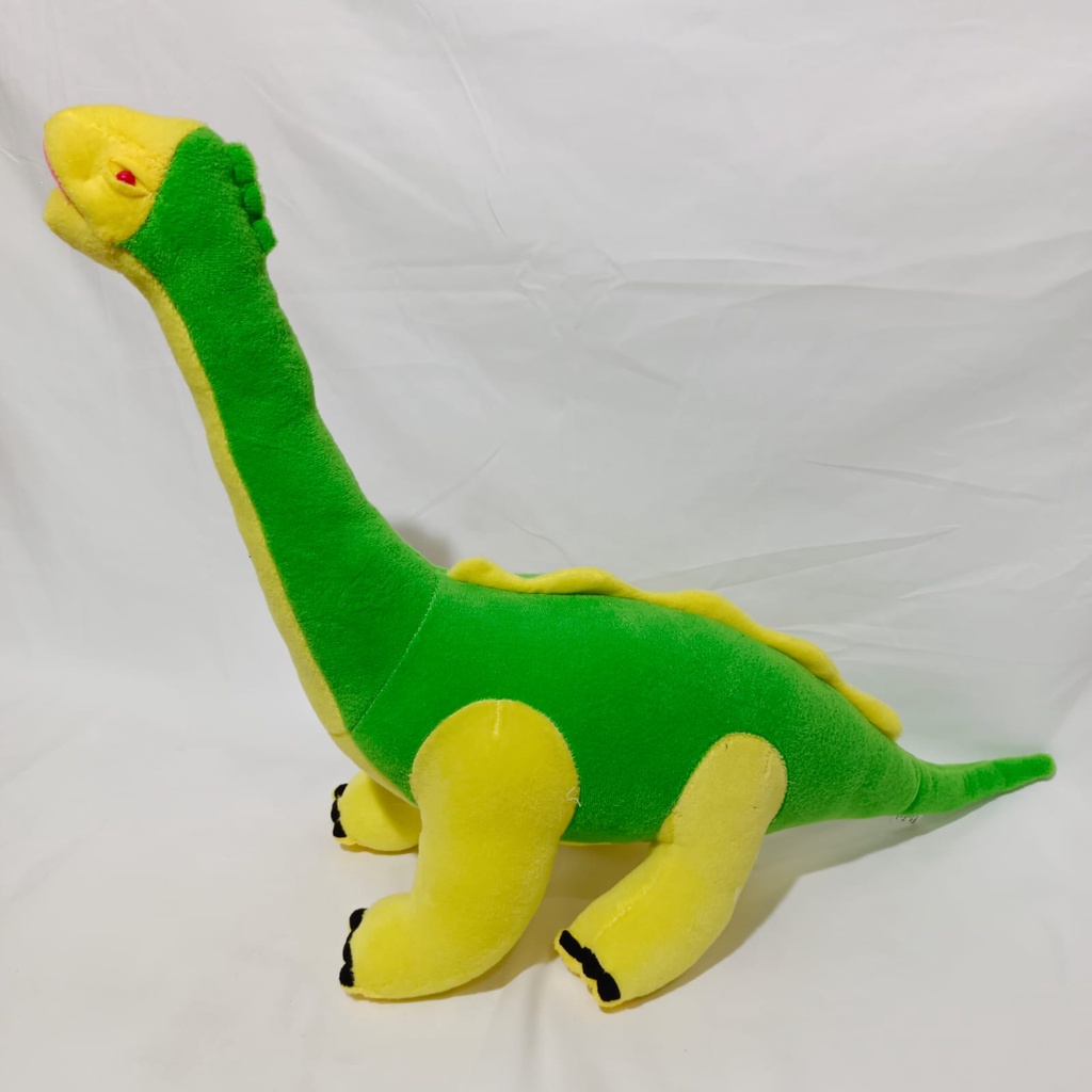 Boneka Dinosaurus Brontosaurus &amp; bahan Soft Velboa impor Halus sangat lembut