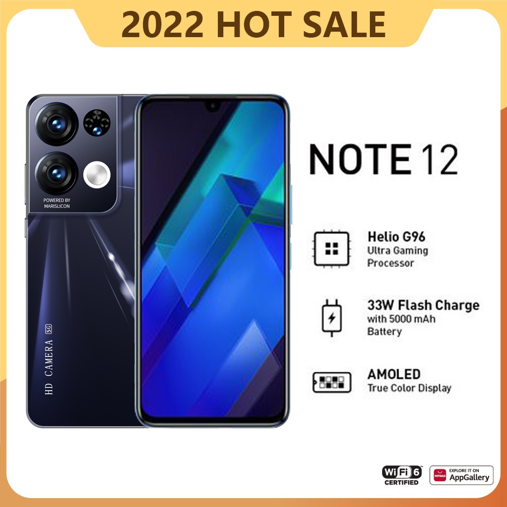 hp Note12 RAM 8GB+4GB Extended ROM 512GB MediaTek GARANSI RESMI Handphone Android AMOLED 7.5&quot; Ponsel Baru asli 4G/5G HP Murah Cuci Gudang