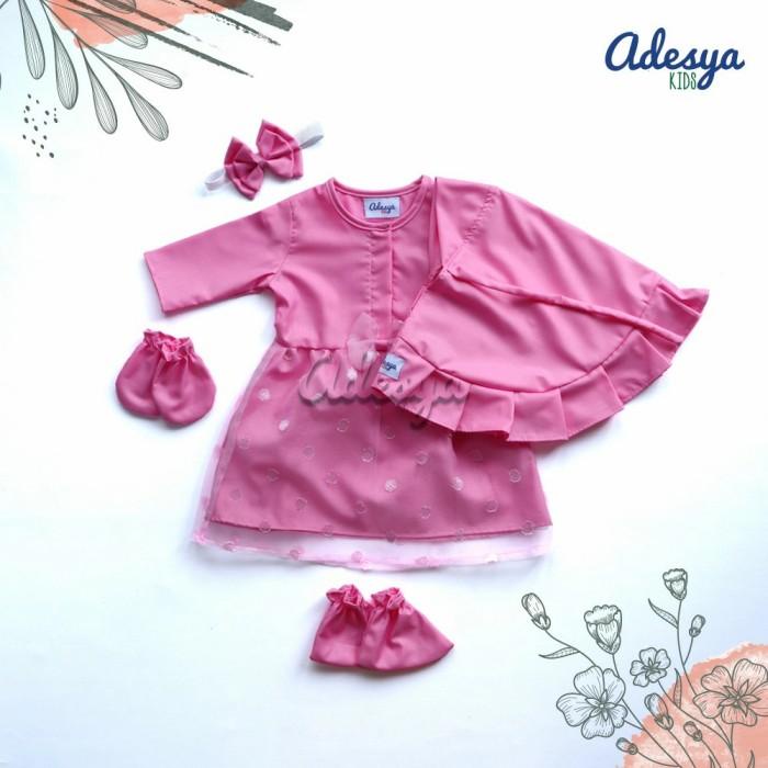 Baju Muslim Bayi Perempuan Newborn /Gamis Bayi Newborn/Alika Pink