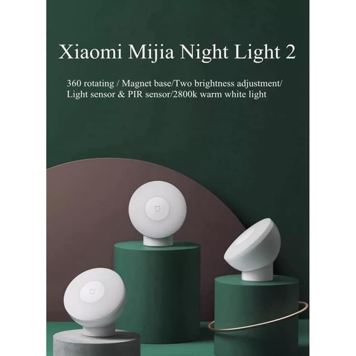 XIAOMI MIJIA NIGHT LIGHT 2 LAMPU MALAM LED SENSOR GERAK ROTATING