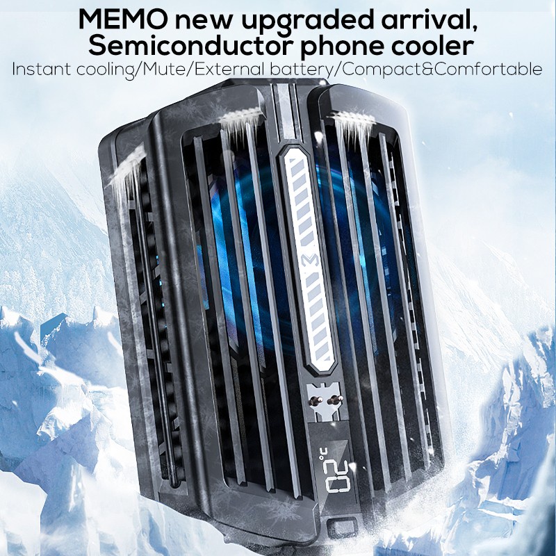 MEMO DL10 Fan Cooler Phone Cooler with Rechargeable Battery Pendingin HP Gaming RGB /Funcooler / Mobile Radiator / Coolingfan Gaming /Cooler Hp RGB LIGHT