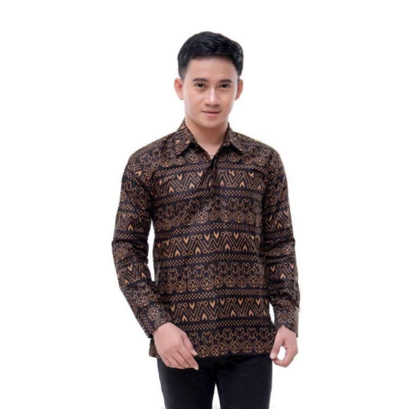 Kemeja Batik Pria Kemeja Batik Pria Lengan Panjang dan Lengan Pendek size M L XL XXL Jumbo Big Size Bahan Katun Berkualitas