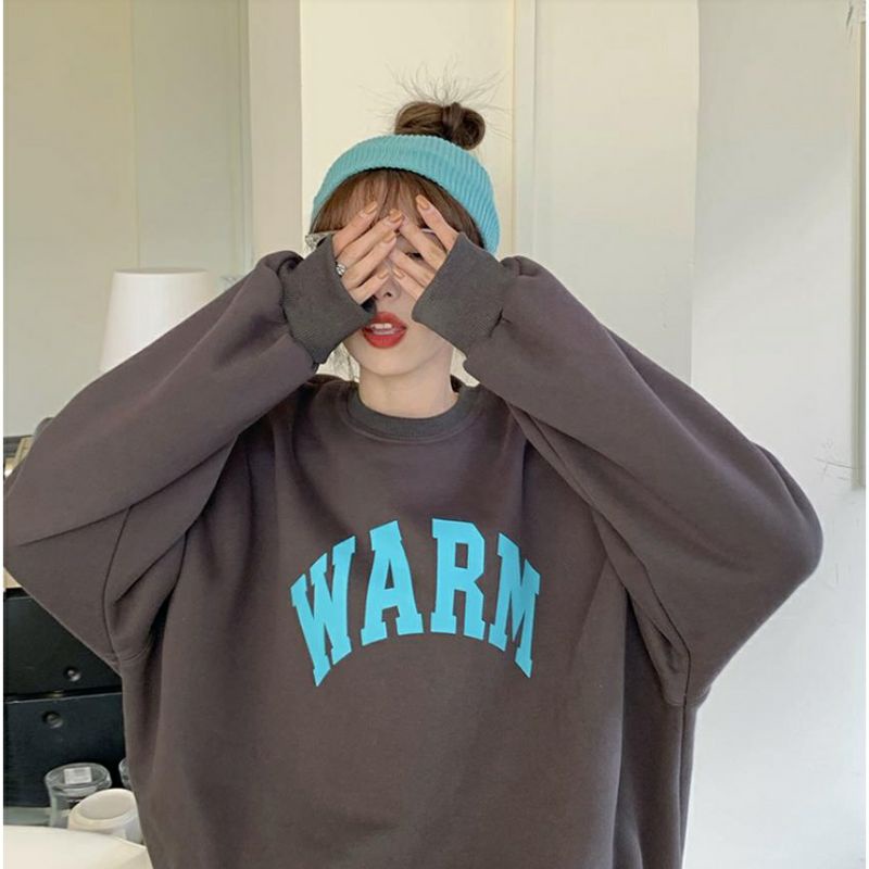 (S - 6XL) Sweater WARM Crewneck Korean Style Bigsize Hijau Matcha Avocado Sweatshirt Harajuku Fleece Premium Jumbo Unisex