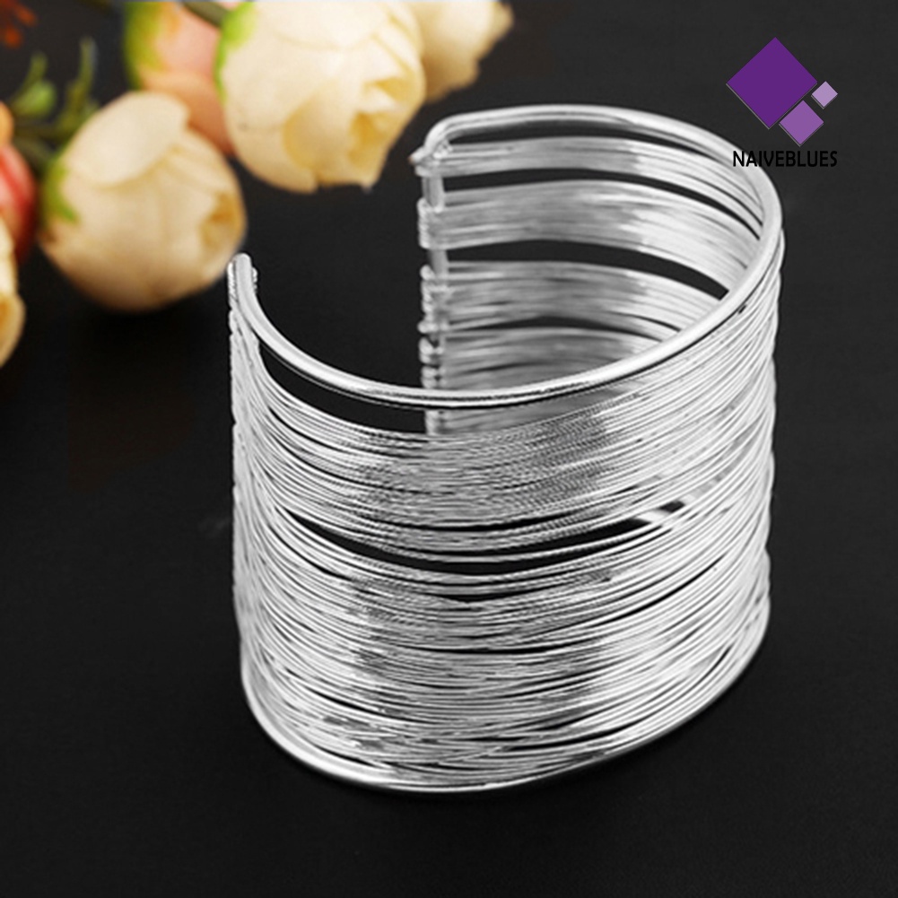 Gelang Multilayer Model Terbuka Bahan Metal Untuk Wanita