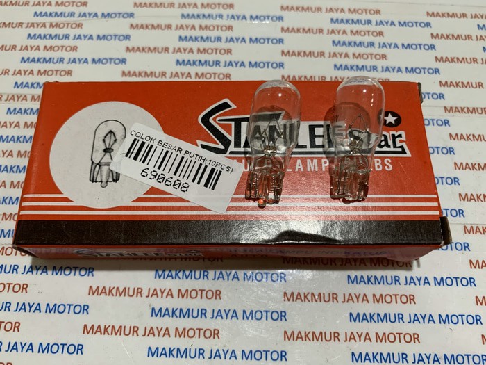 Bohlam Colok Besar Warna Putih T13 12V/10W (10 Pcs) Stanlee Star