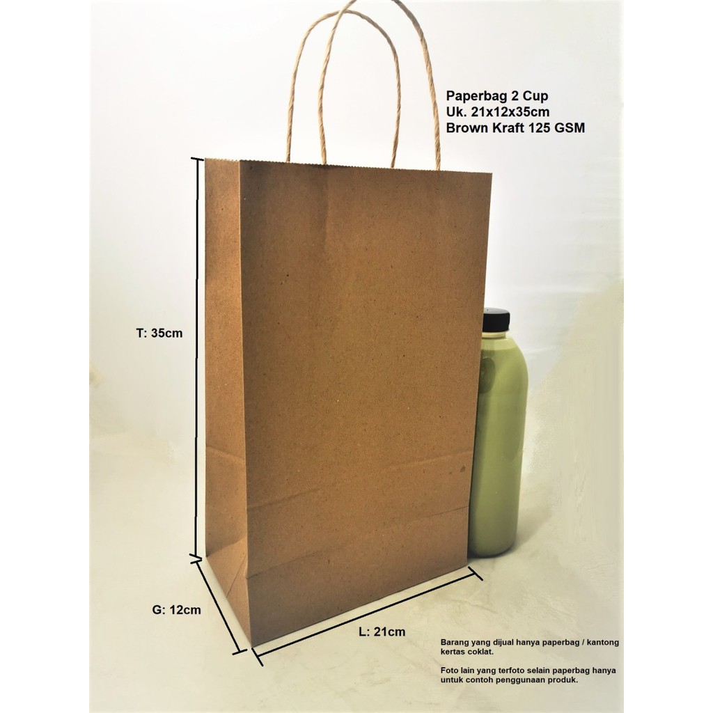 

Paperbag 2 Cup Tali 10 pcs 21x12x35cm 125Gsm