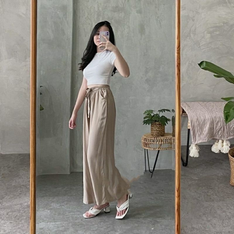 Arifirn Home Wear Crepe Loose Kulot Homwe - Celana Kulot Wanita Murah