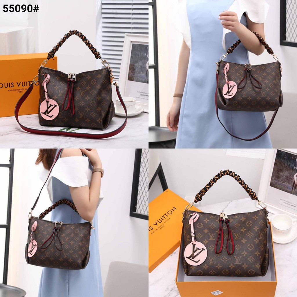 Tas Wanita Lv Beaubourg Hobo With Stylishly Braided Top Handle Bag + Box 55090