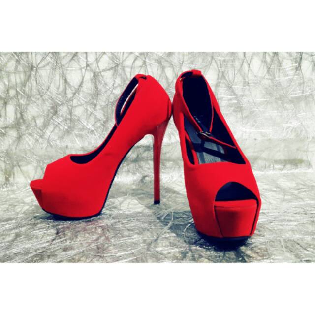 Preloved Heels Merah 15 cm