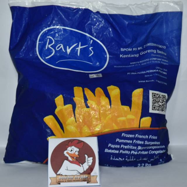 

BARTS FRENCH FRIES Kentang Goreng Beku Instan PAKAR AYAM FROZEN FOOD 1kg