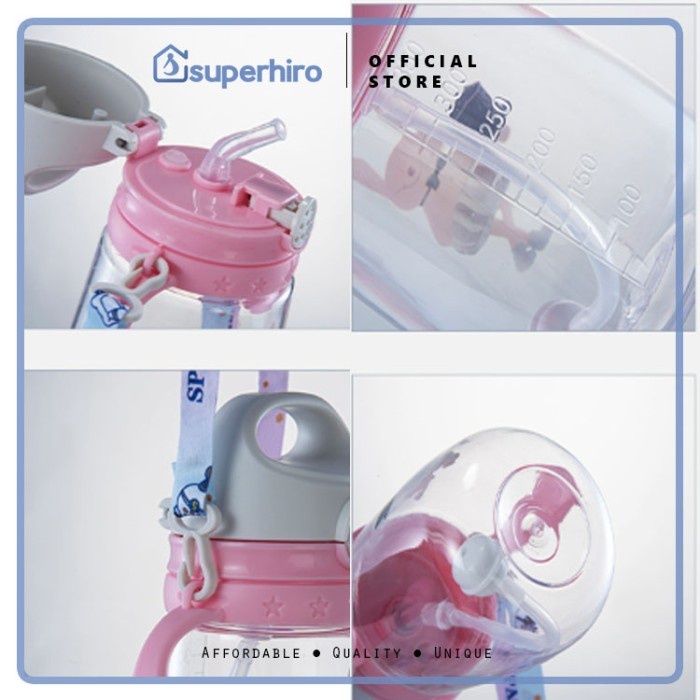 Botol Minum Karakter BPA FREE Training Cup Anak Bayi Balita With Strap