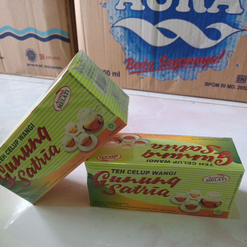 

Gunung satria Teh celup wangi aroma melati isi 25 kntong @ 2gr netto 50gr