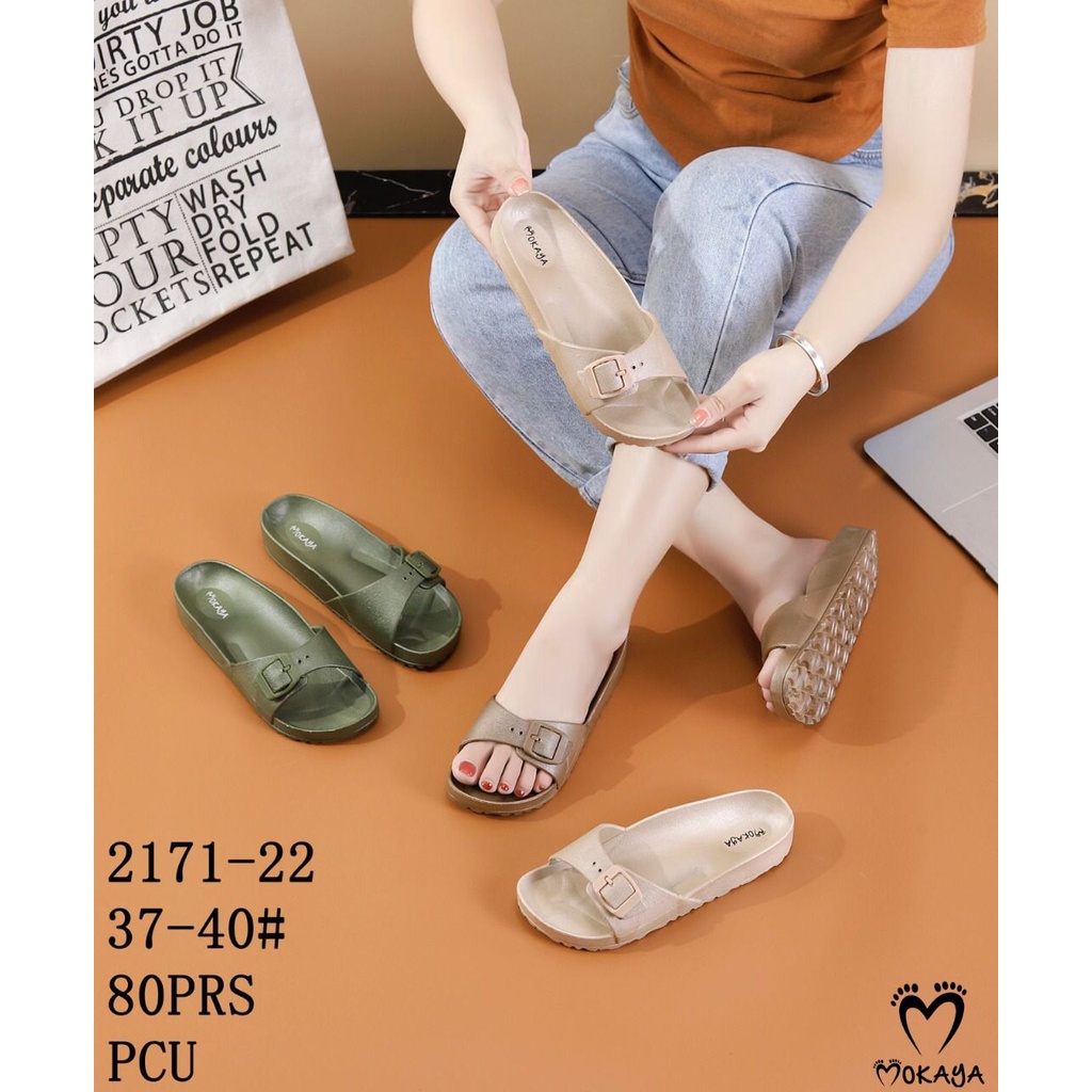 [BEST SELLER] Sandal Slop Jelly Wanita Gesper Simple Casual Cantik Import Mokaya/Sz 36-40 (B-2171-53)