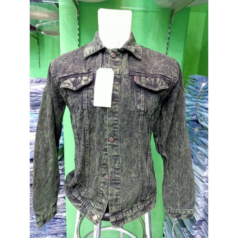 jaket jeans BLACK WASH/precak/sembur size:M,L,XL