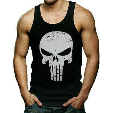 Singlet gym fitness PUNISHER kaos gym tanktop cowok pria