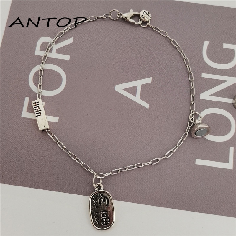 1 Pasang Lucky Couple Magnetic Gelang Pasangan Pacar Gelang Logam Hadiah Ulang Tahun ANTOP