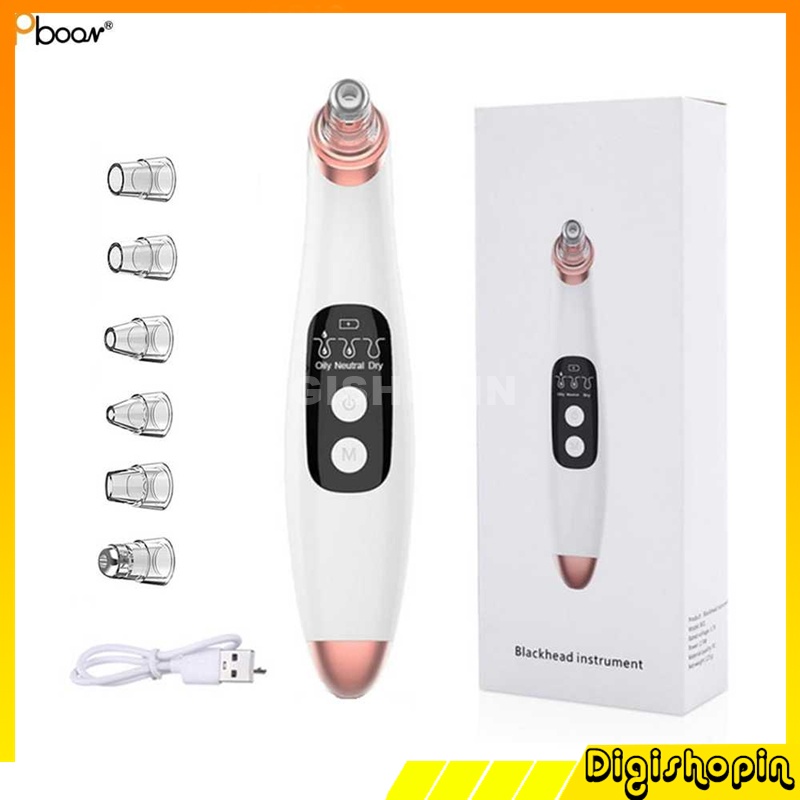 Pboon Vacuum Suction Komedo Skin Face Care Blackhead 6 Heads / Alat Pembersih Komedo Wajah Facial Komedo Vacuum Komedo White Head Black Head