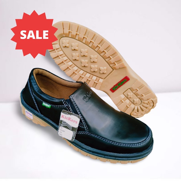 Sepatu pria kulit sapi asli original 100% casual slip on santai formal kerja branded tanpa tali elas