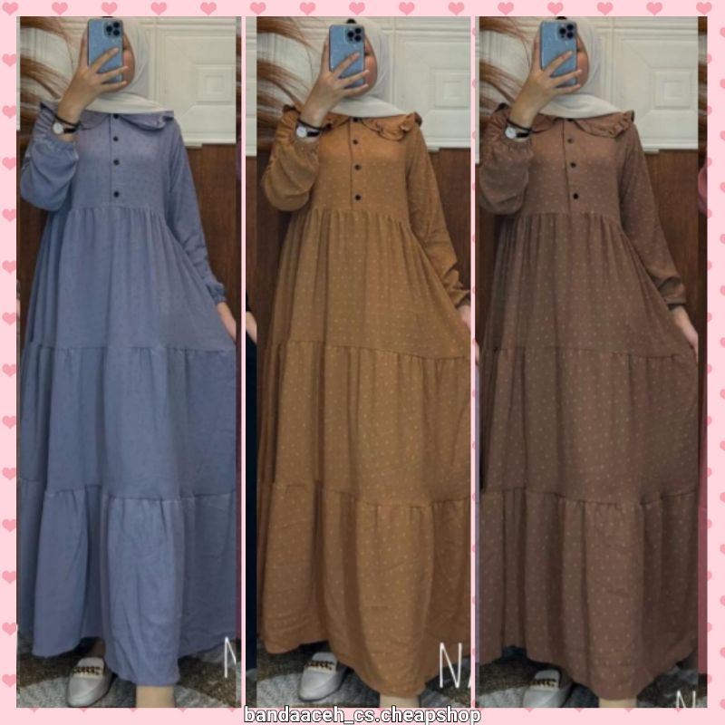 gamis crinkle rubiah aisyah premium
