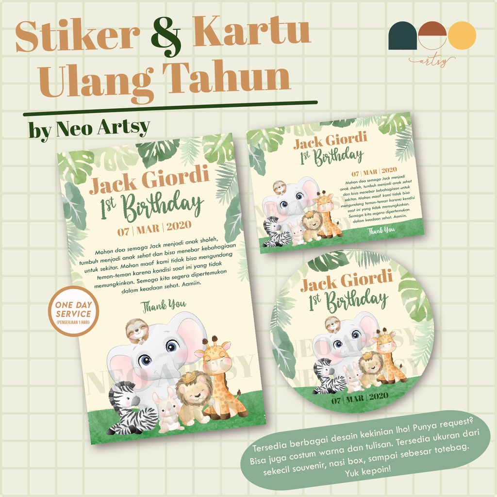 

Stiker Ulang Tahun Anak / Stiker Ultah / Stiker Tumpeng Mini - Part 2 - (Stiker & Non Stiker)