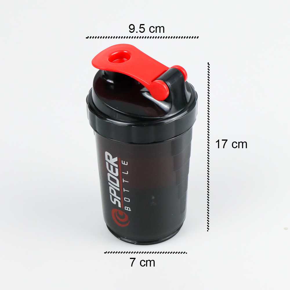 TD-DPR Spider Botol Minum Whey Protein GYM Shaker 3 Part 500 ml - SPB01