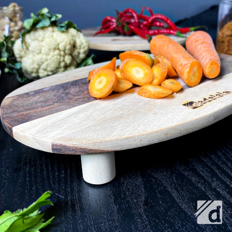 DADALALA Talenan Kayu (Cutting Board) Model Kaki Bahan Kayu Sonokeling - 3 Varian