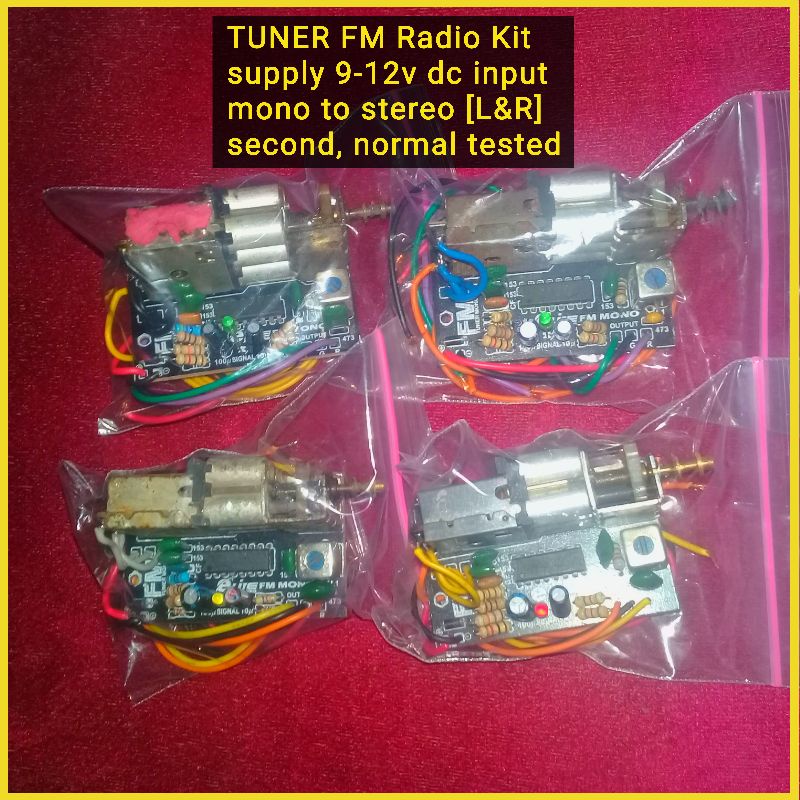 Kit Tuner FM radio mono to stereo [L&R] Bekas second 2nd ~ supply 9-12v dc Kit radio fm tuner jernih
