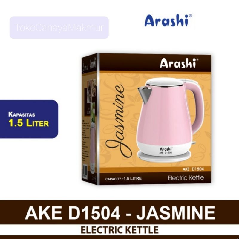 Arashi Kettle Listrik AKE D1504 1.5L - Pemanas Air/Teko Listrik Ceret