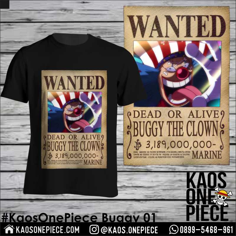 Buggy the Clown Yonko kaos One Piece Wanted Poster Bounty