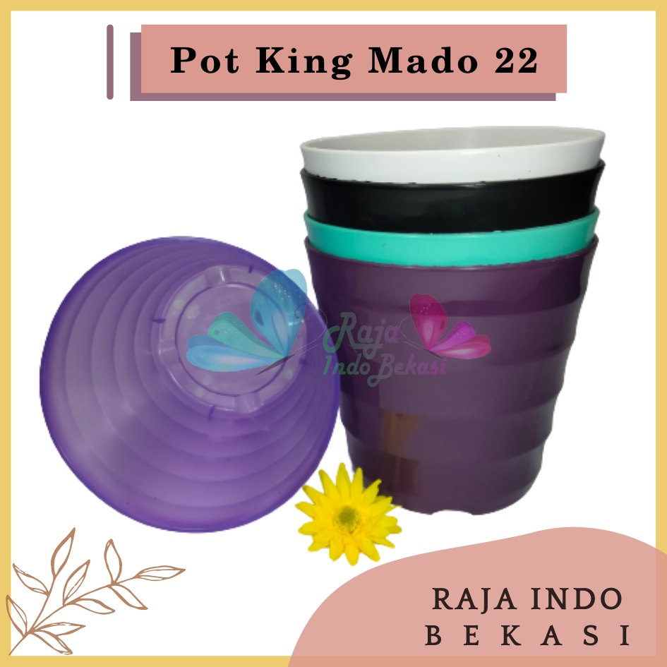 Pot King Mado 22 Putih Ungu Transparan Hijau Tosca Biru Pink Hitam Pastel Da 18 Cm Pot Plastik Murah Lucu Pot Mado Lovenia 10 12 18 22 27