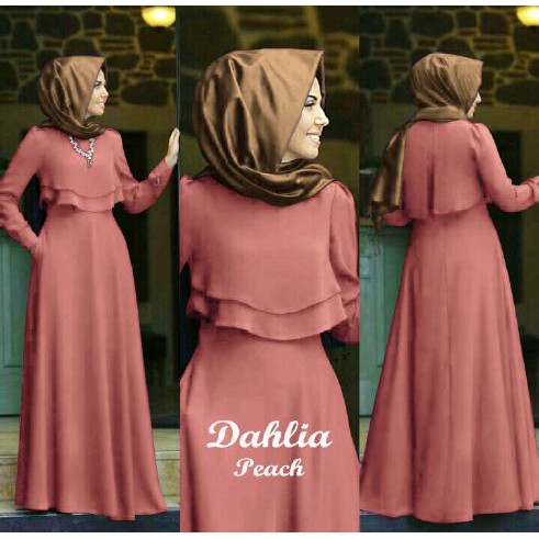 HOPYLOVY - Gamis Wanita Dahlia Maxi bahan Jersey Tanpa Pashmina