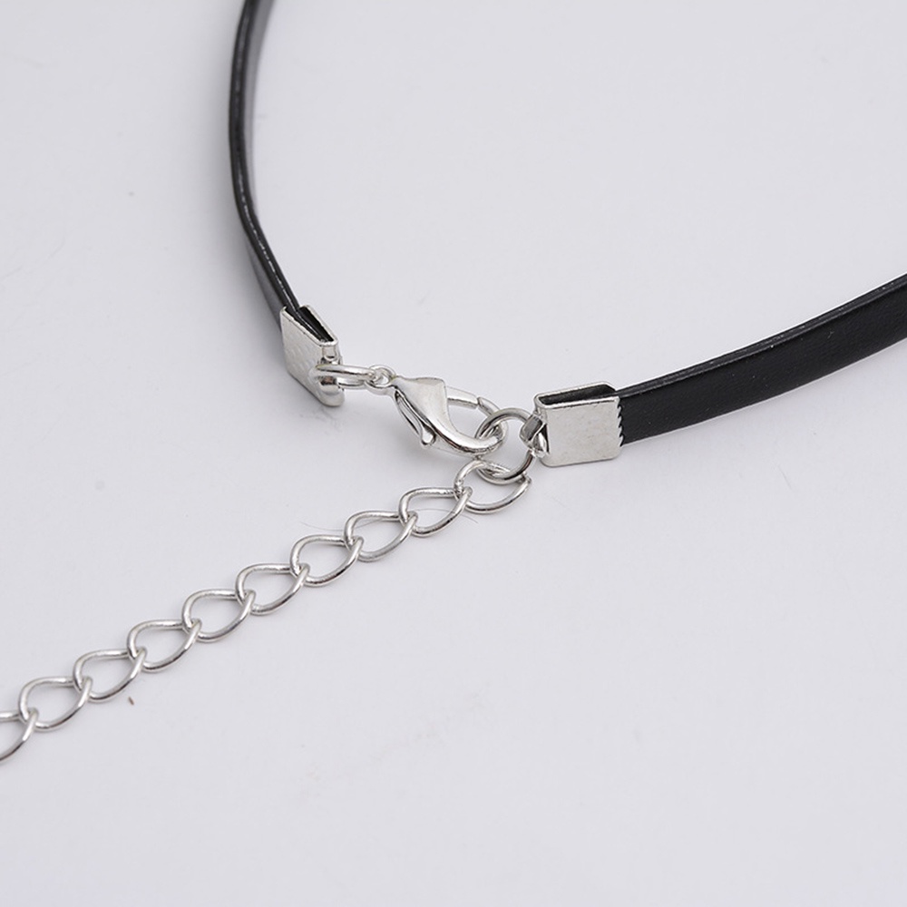 Kalung Choker Handmade Bahan Kulit Pu Warna Hitam Gaya Punk Gothic Vintage Untuk Wanita