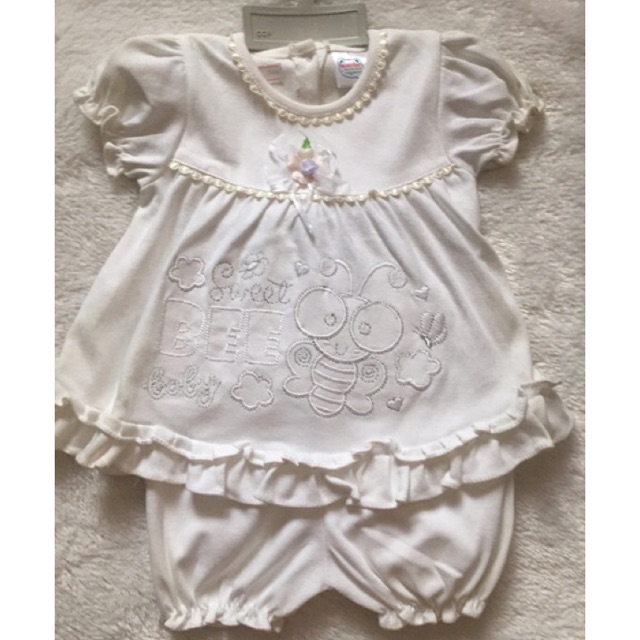 Pakaian baby girl / pakaian set putih / baju baptis bayi perempuan