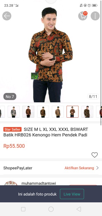 Size M L Xl Xxl Xxxl Bswart Batik Hrb026 Kenongo Hem Pendek Padi Pekalongan M L Xl Batik Baju Batik