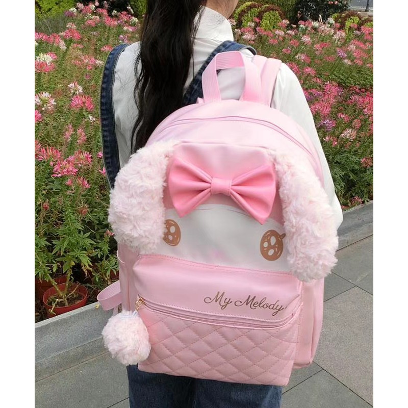 04937 tas melody bulu travel bag my melody ransel my melody bulu
