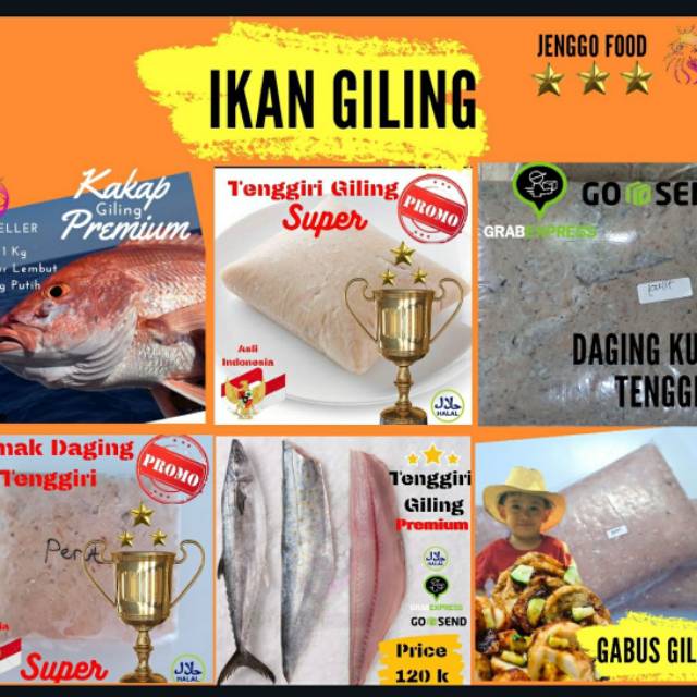 

Ikan Tenggiri Giling Super|Tenggiri Premium|Lemak Daging|Kulit Tenggiri|Gabus Giling|Kakap Giling