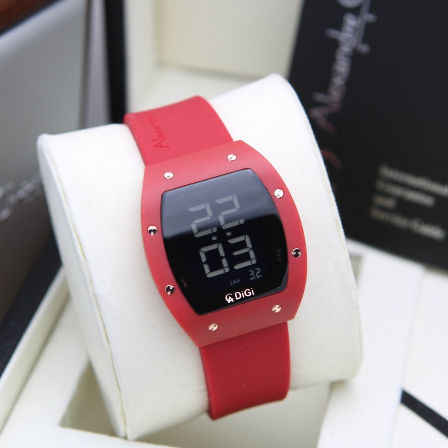 JAM TANGAN WANITA ALEXANDRE CHRISTIE AC 9360 DIGITAL RUBBER ORIGINAL GARANSI RESMI  1 TAHUN