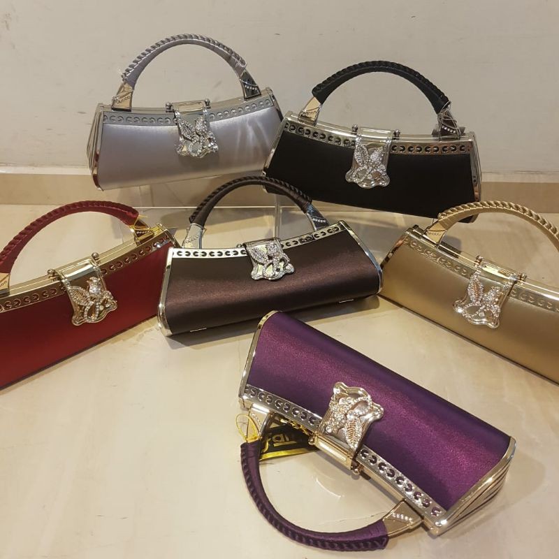 Tas Pesta Farnell 2540 / 2561 Clutch Kondangan Impor Satin Elegan Bisa Jinjing Selempang