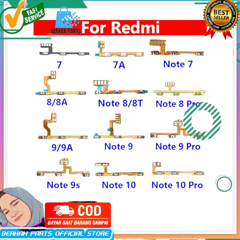 Kabel flex sakelar tombol power flex on off tombol kunci kamera volume daya hidup mati untuk xiomi r