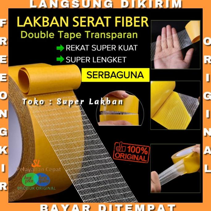 

(BISA COD) Lakban Fiber Grid Bening Double Tape Super Kuat Kasa Gipsum Serbaguna TERUJI Kode 1147