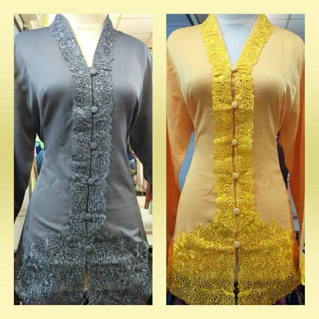 kebaya encim modern lengan panjang bordir senada-5
