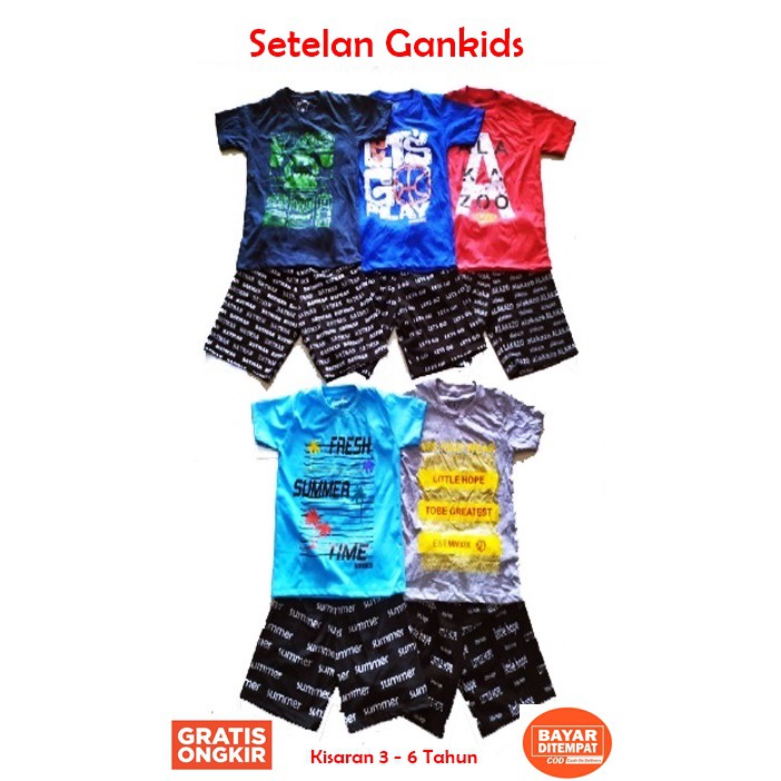 Baju Celana Setelan Anak Atasan Bawahan Laki Laki